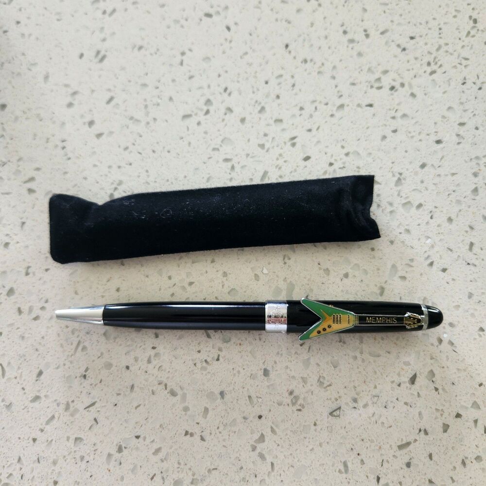 Hard Rock Cafe Memphis Flying V Guitar Pen Original Cigar Tube Collectible - Picture 3 of 10